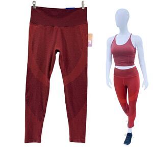 JoyLab Leggings Womens Large Rare Heart Bottom High Rise Ribbed Seamless 7/8 HTF